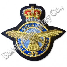 Golden Bullion Wire Eagle Crown Blazer Fabric Hands Embroidered Badges